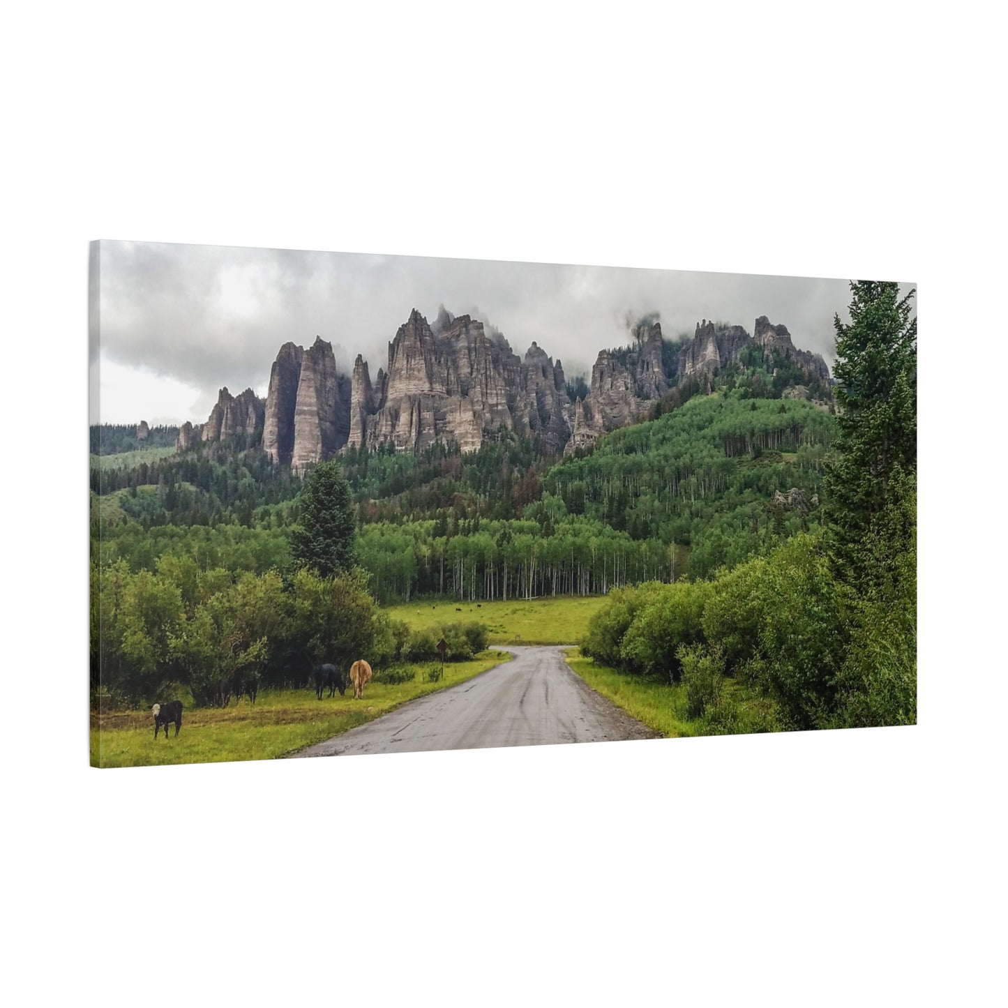 Wrapped Canvas Print - Majestic Rock Formations of Cimarron, Colorado