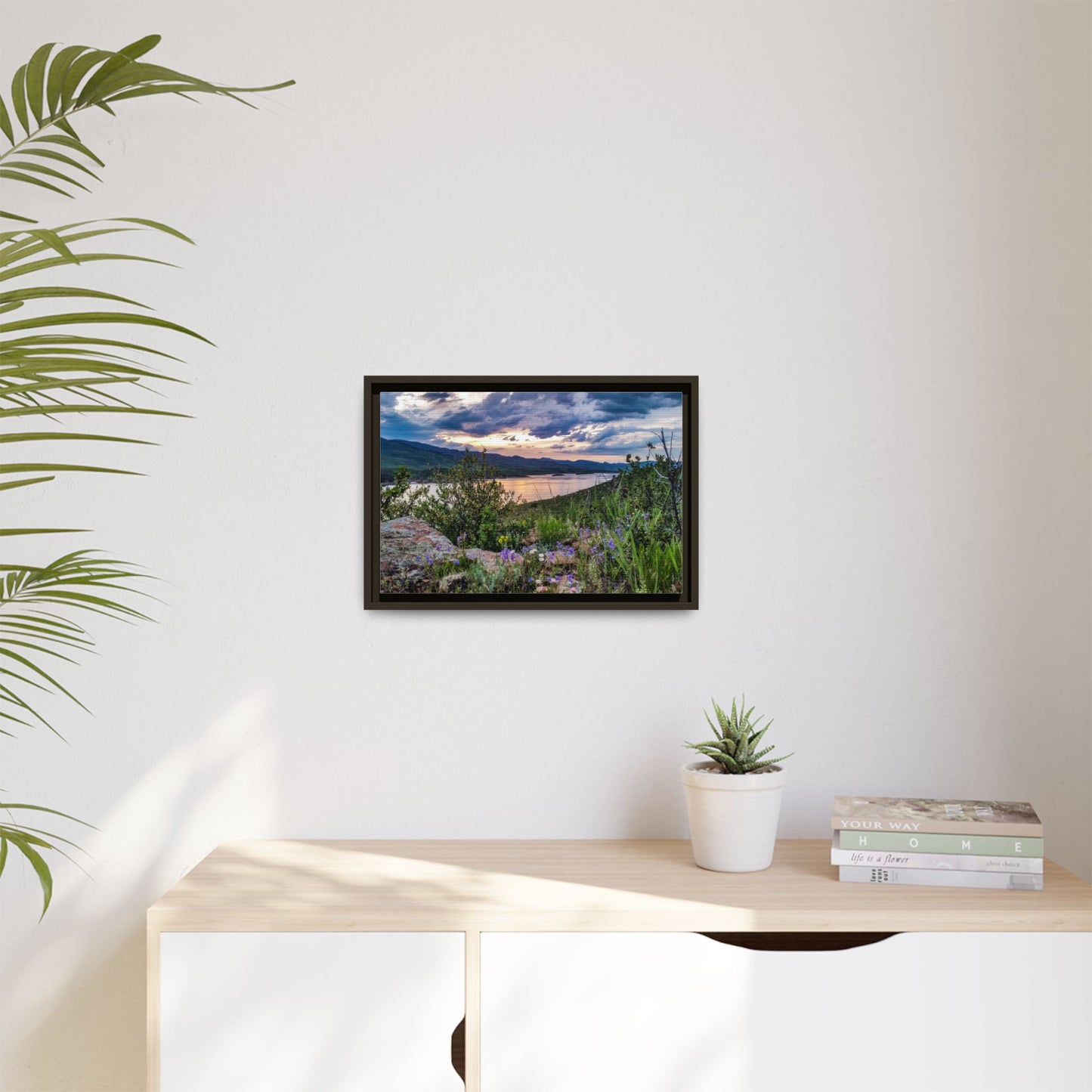 Framed Canvas Print - Spring Sunset Reflection