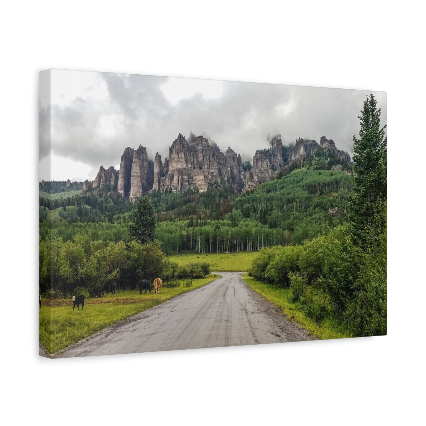Wrapped Canvas Print - Majestic Rock Formations of Cimarron, Colorado