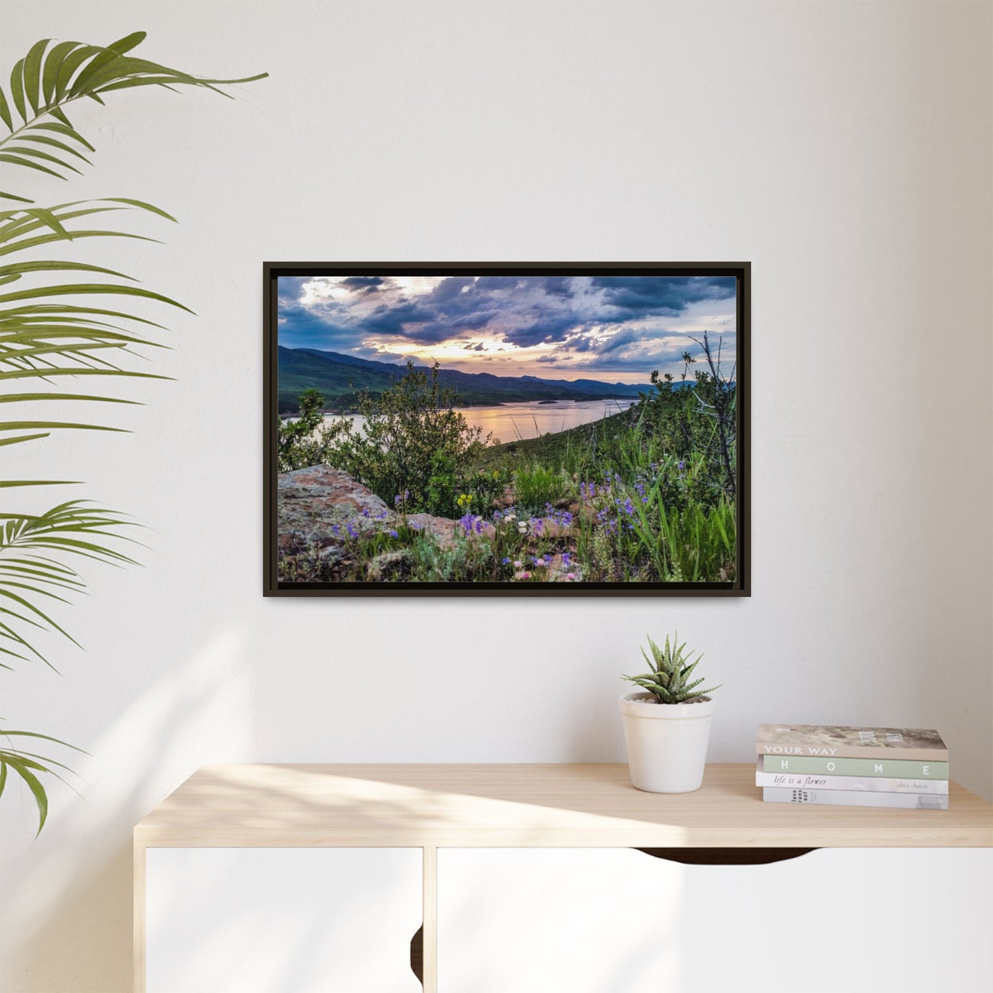 Framed Canvas Print - Spring Sunset Reflection