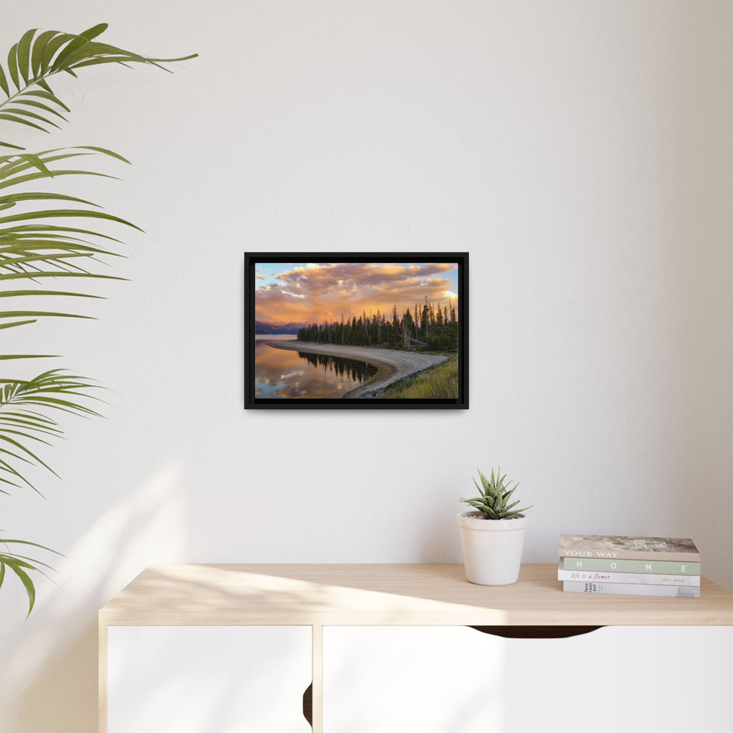 Framed Canvas Print - Sunset Reflection at Lake Granby