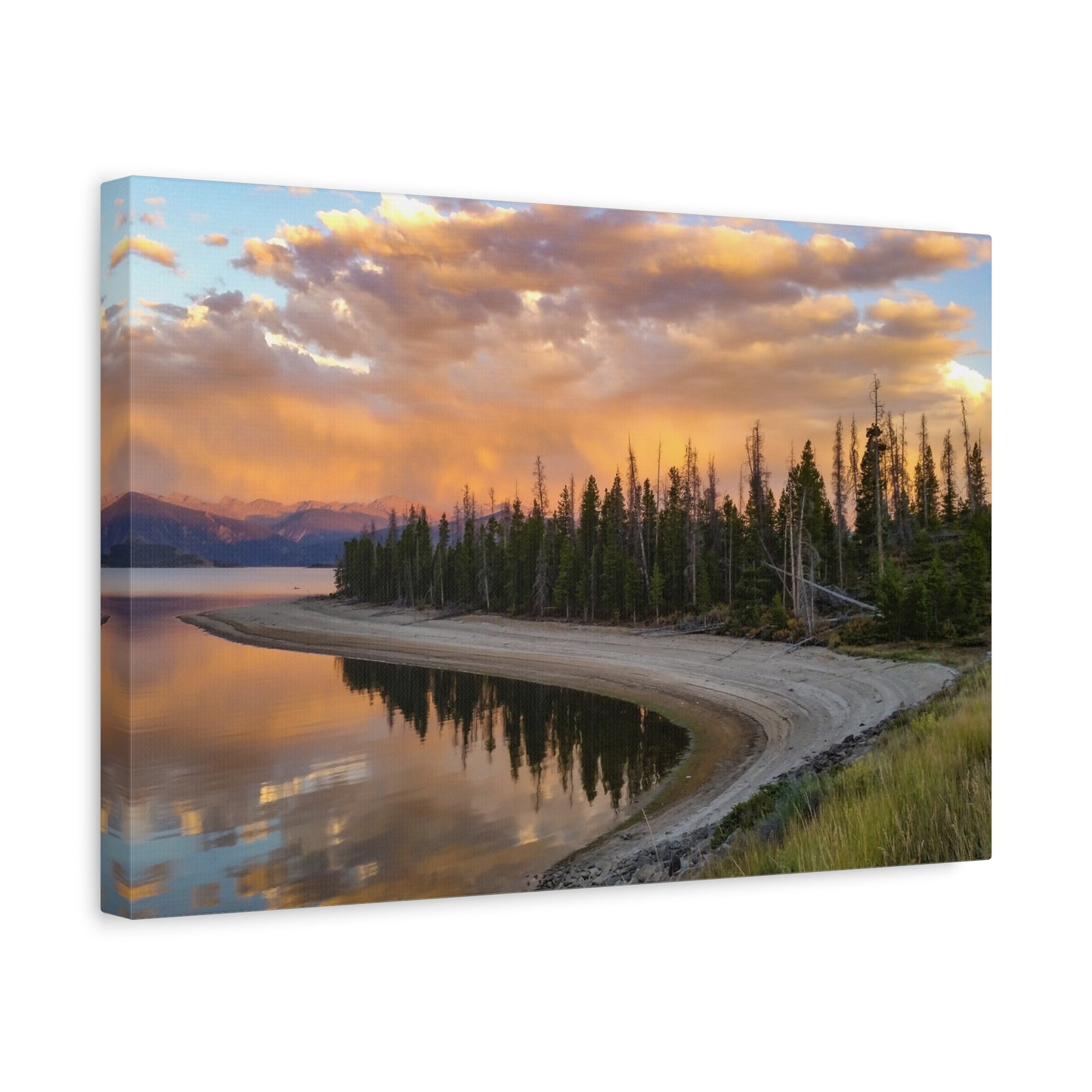 Wrapped Canvas Print - Sunset Reflection at Lake Granby