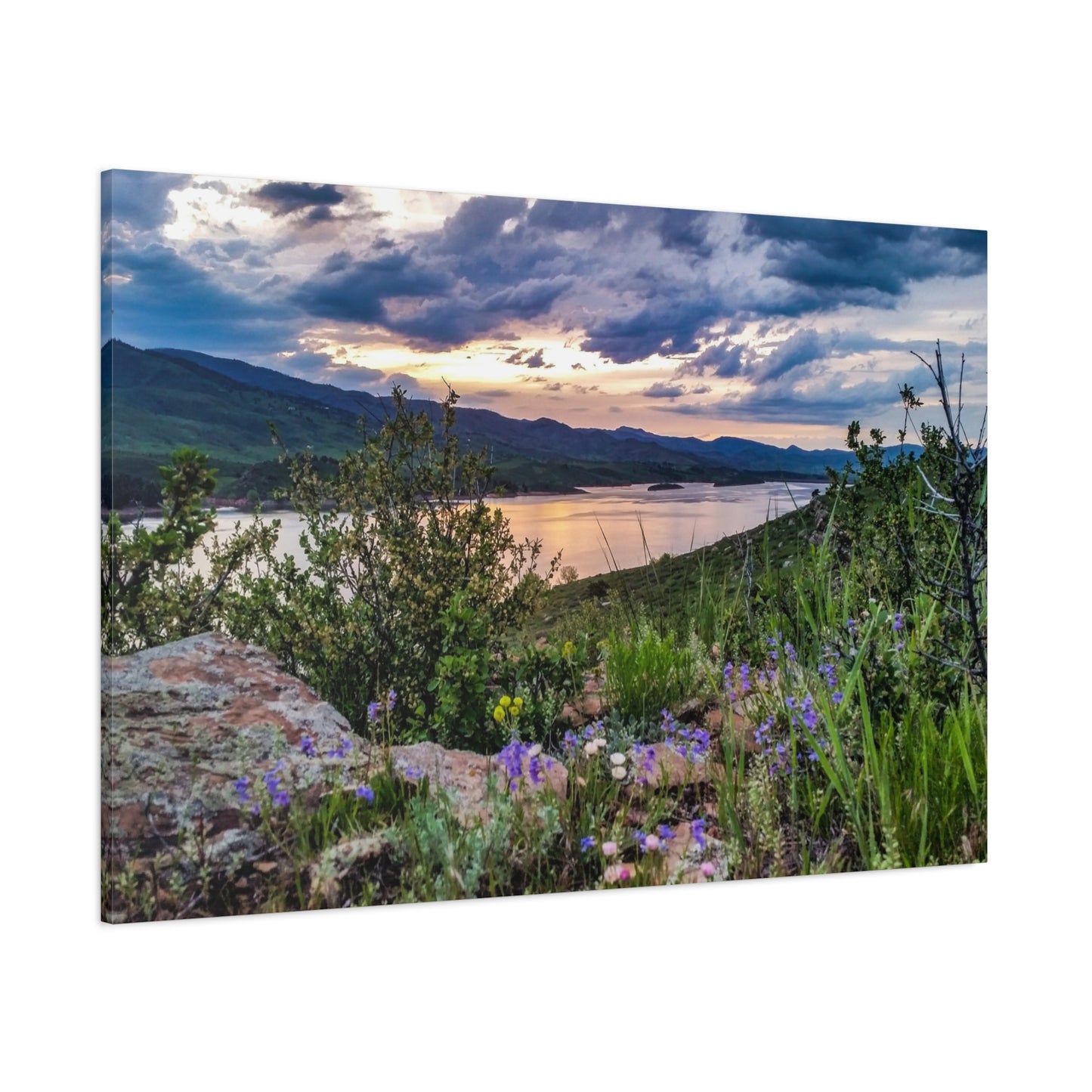 Wrapped Canvas Print - Spring Sunset Reflection