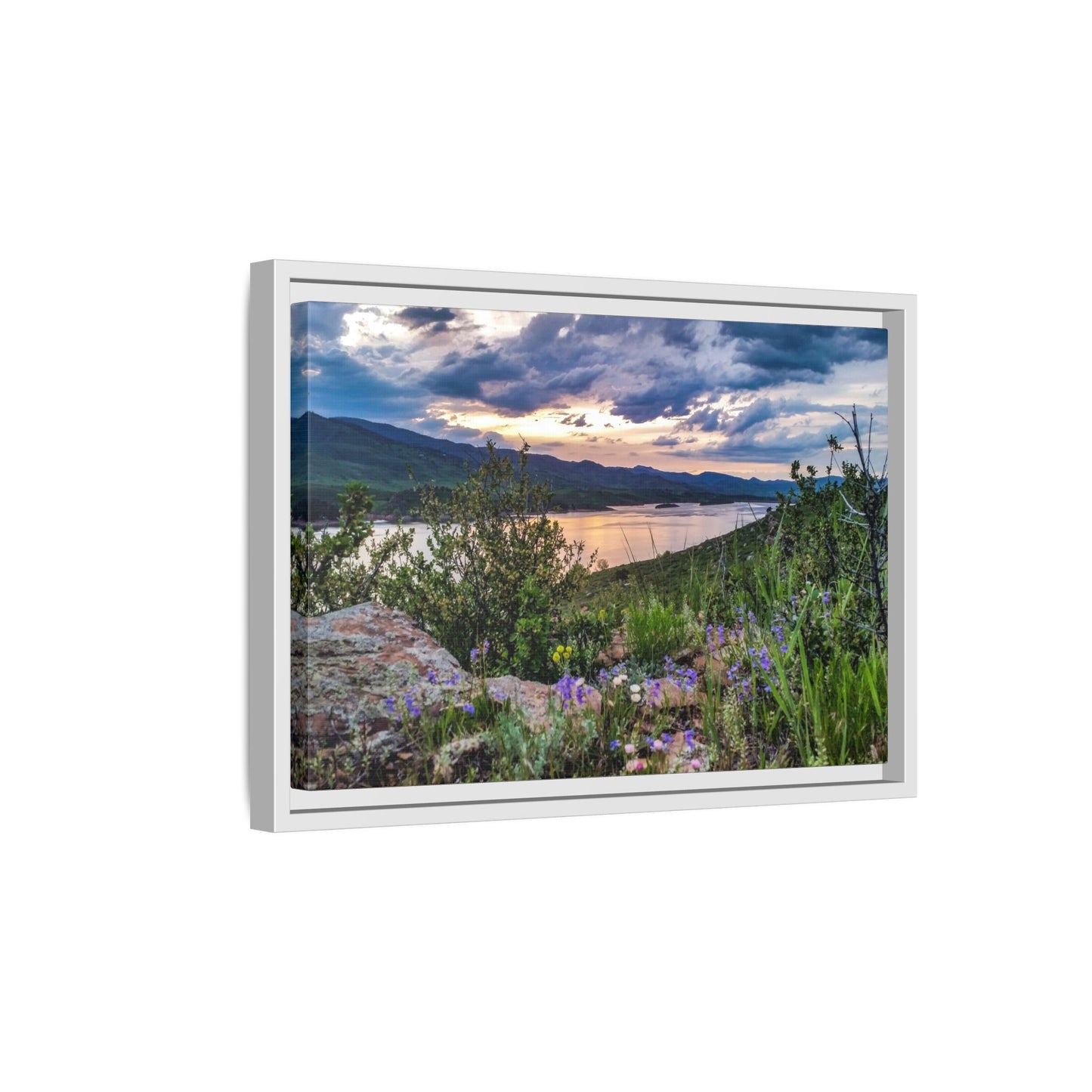 Framed Canvas Print - Spring Sunset Reflection