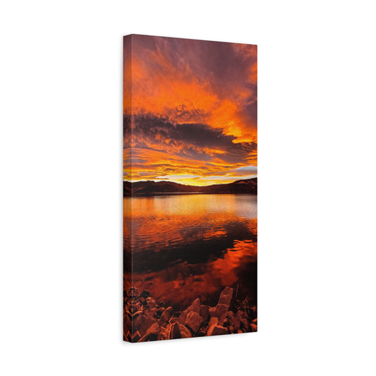Wrapped Canvas Print - Sunset Reflection at Horsetooth Reservoir - Tall