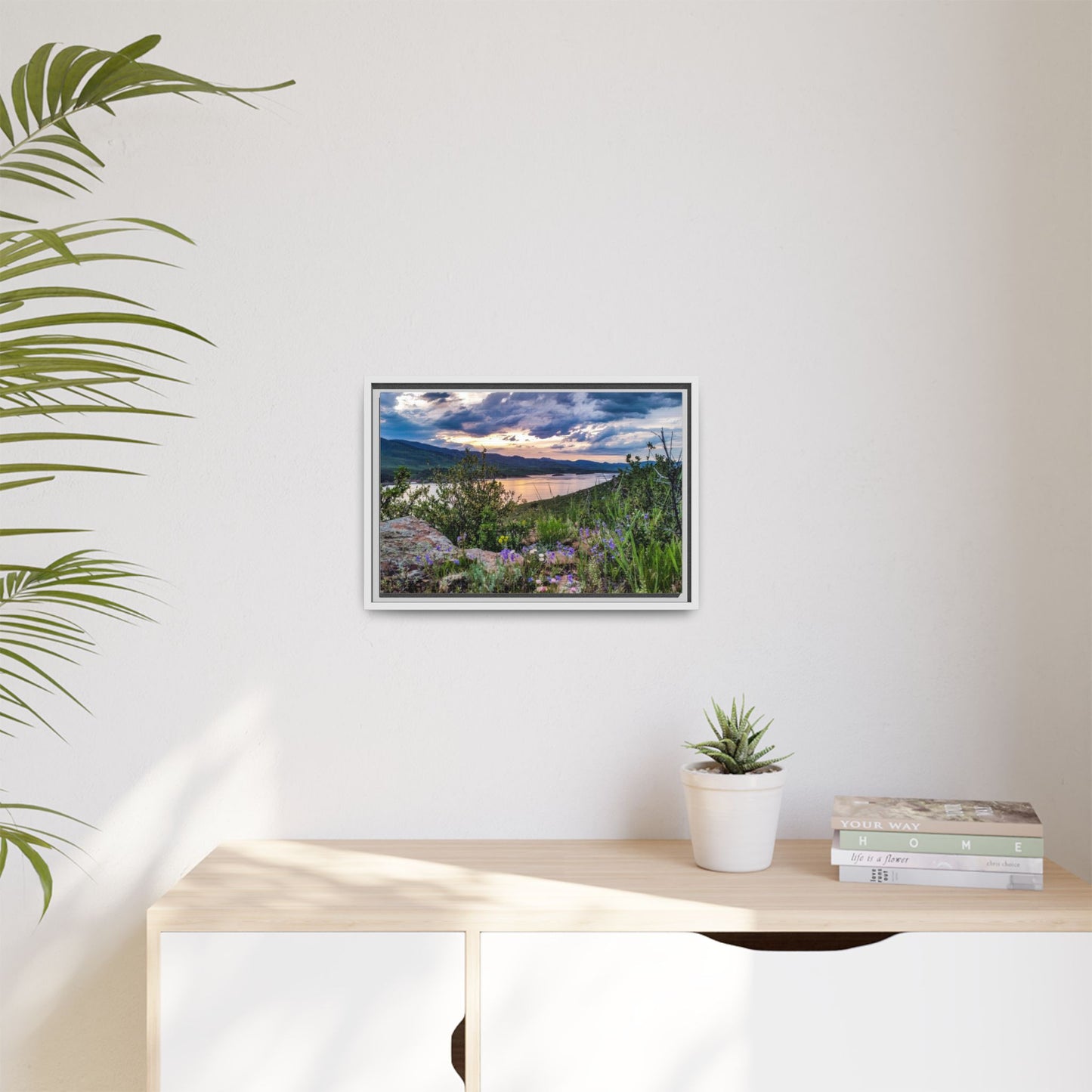 Framed Canvas Print - Spring Sunset Reflection