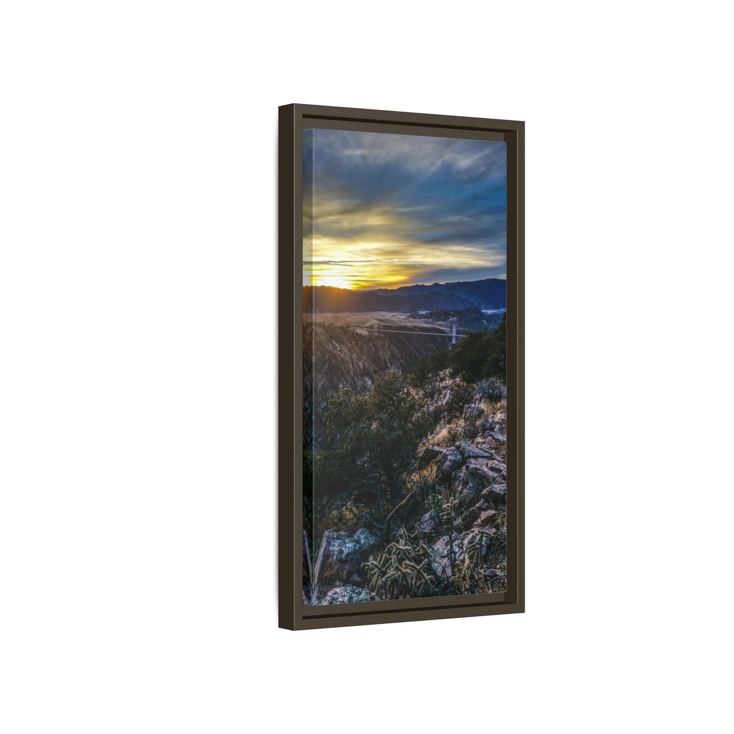 Framed Canvas Print - Royal Gorge Bridge Sunset View