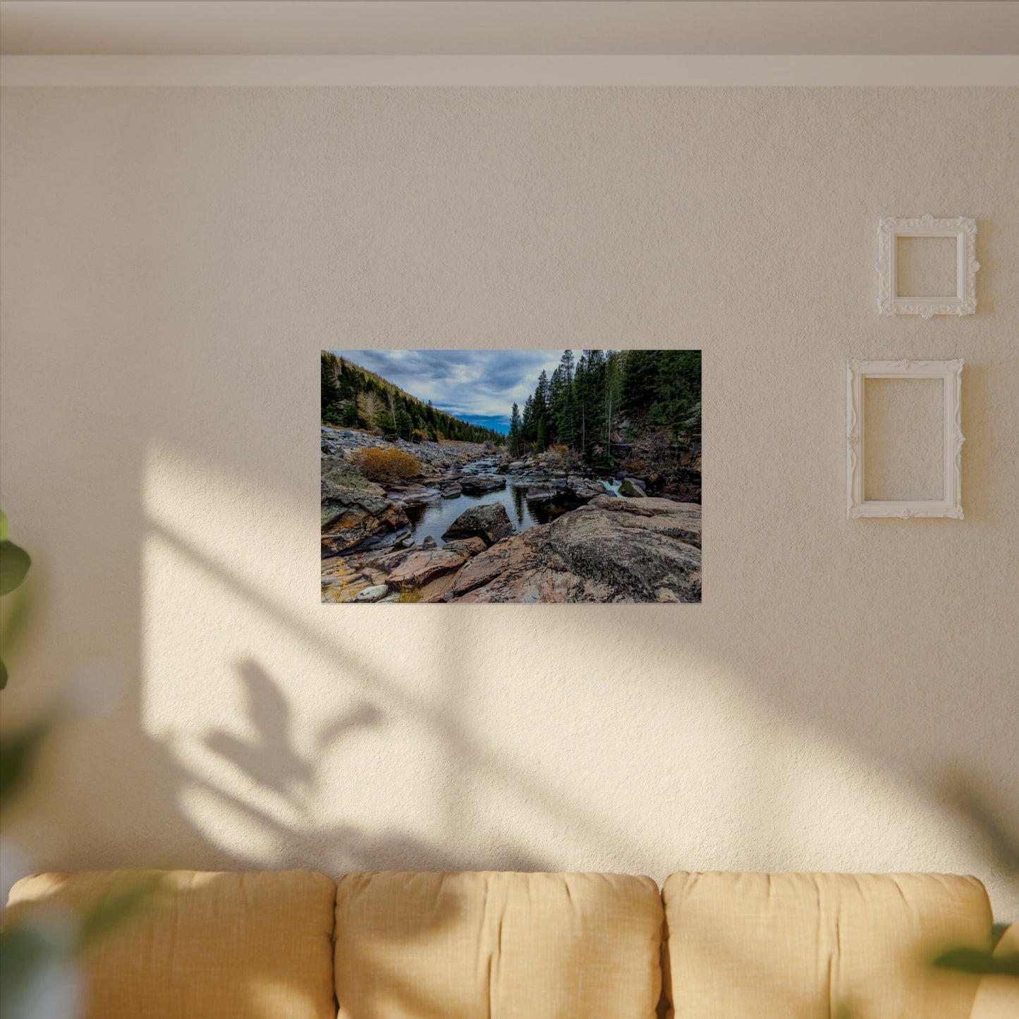 Textured Watercolor Poster - Serenity of the Poudre River in Colorado