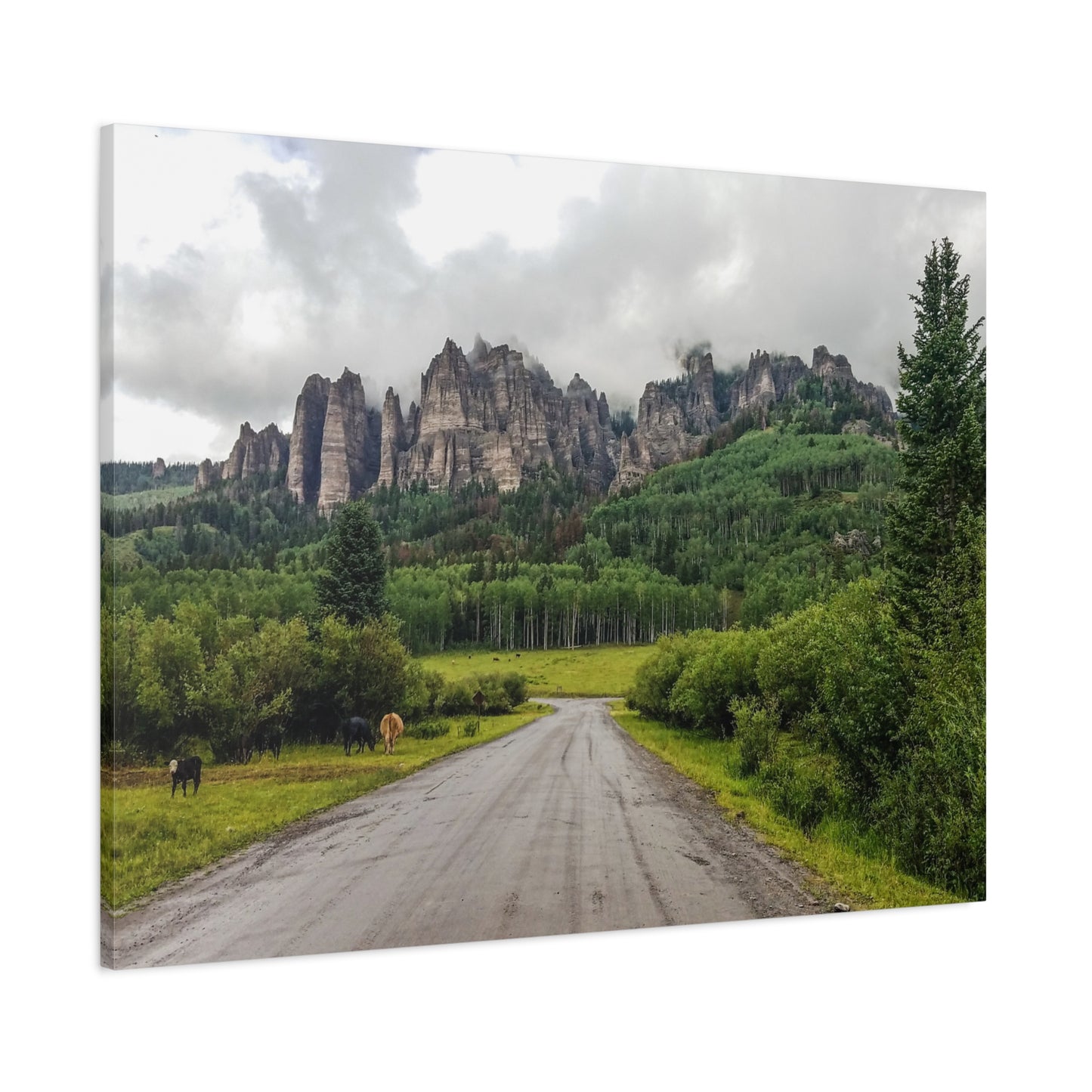 Wrapped Canvas Print - Majestic Rock Formations of Cimarron, Colorado