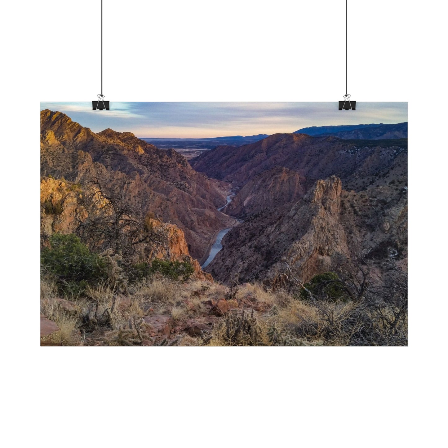 Textured Watercolor Poster - Royal Gorge Colorado, Eastward View