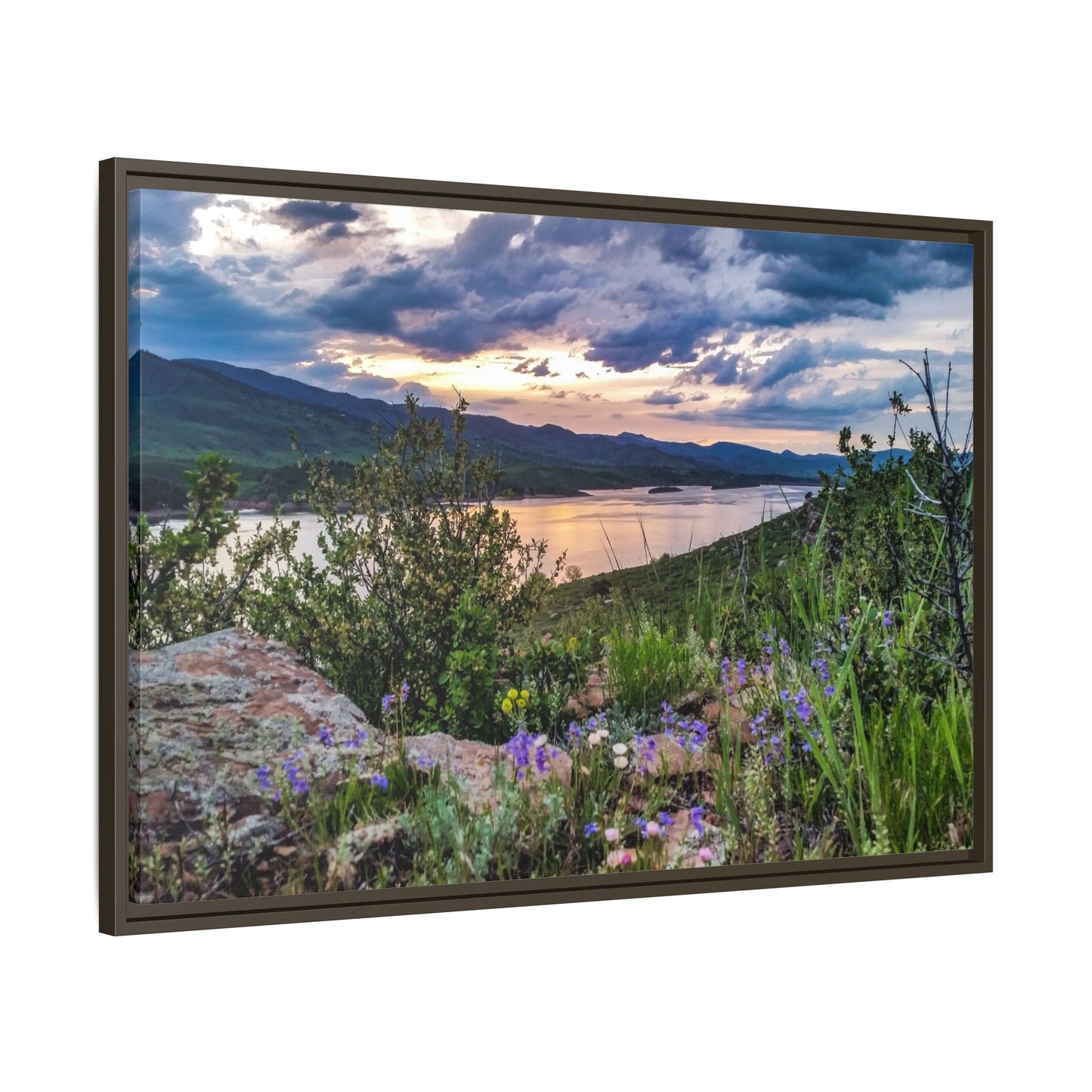 Framed Canvas Print - Spring Sunset Reflection