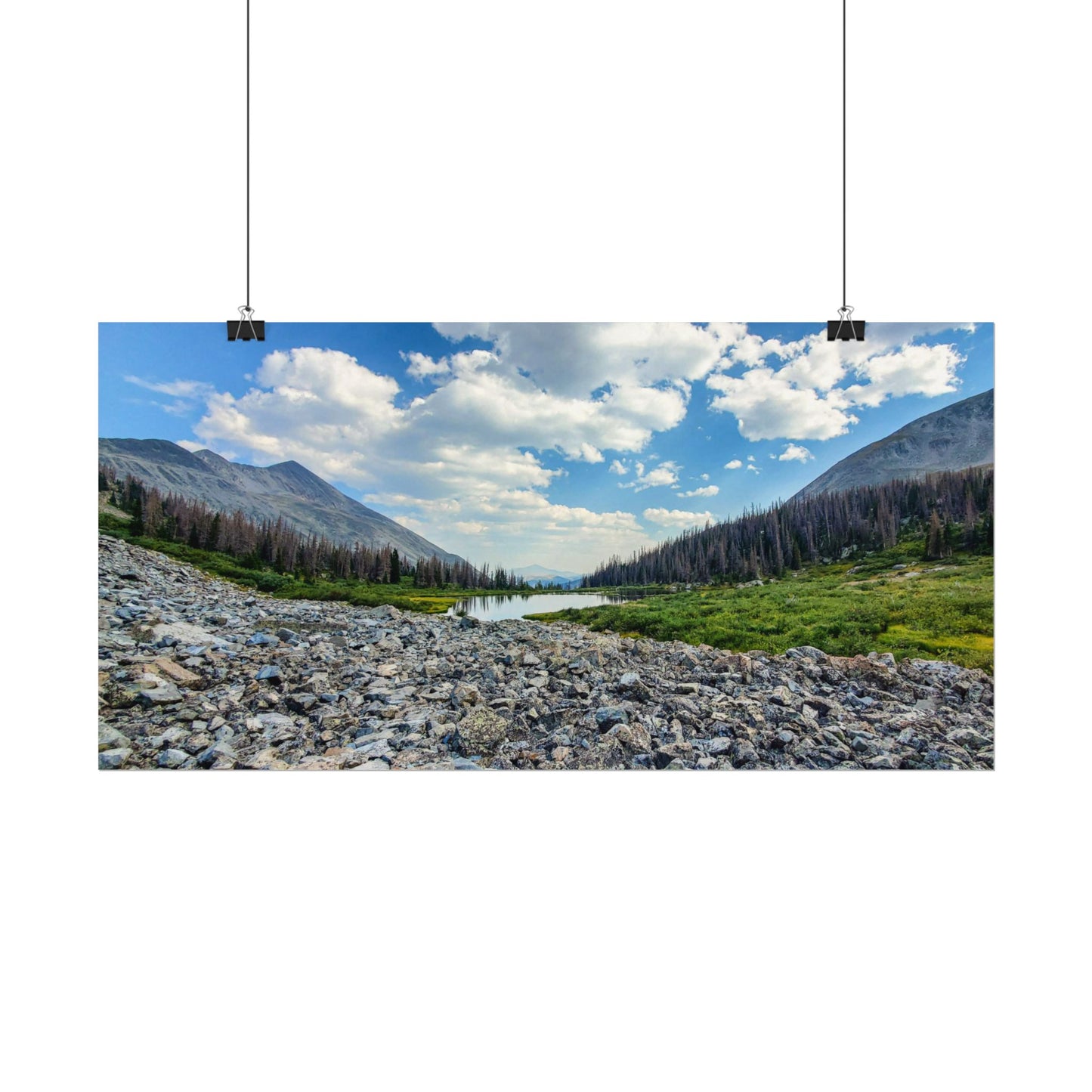Textured Watercolor Poster - Alpine Lake along the Colorado Trail, Collegiate West