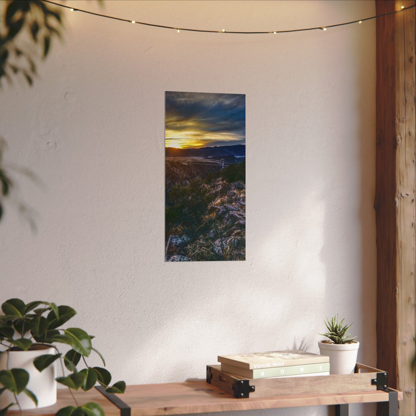 Textured Watercolor Poster - Royal Gorge Bridge - Sunset View