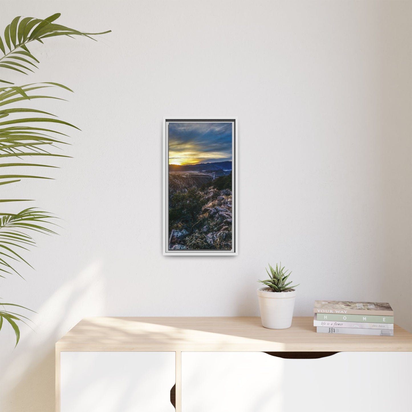 Framed Canvas Print - Royal Gorge Bridge Sunset View