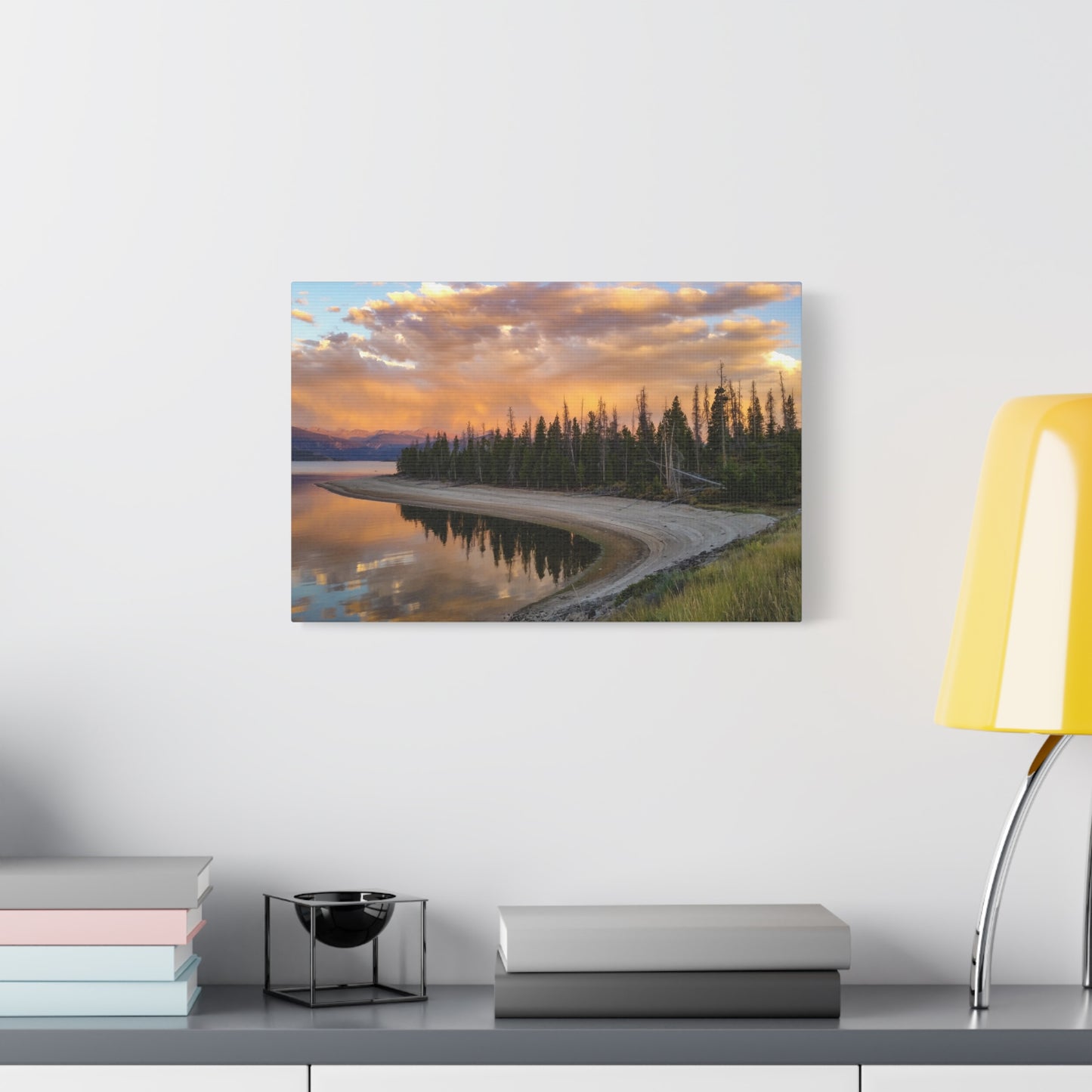Wrapped Canvas Print - Sunset Reflection at Lake Granby