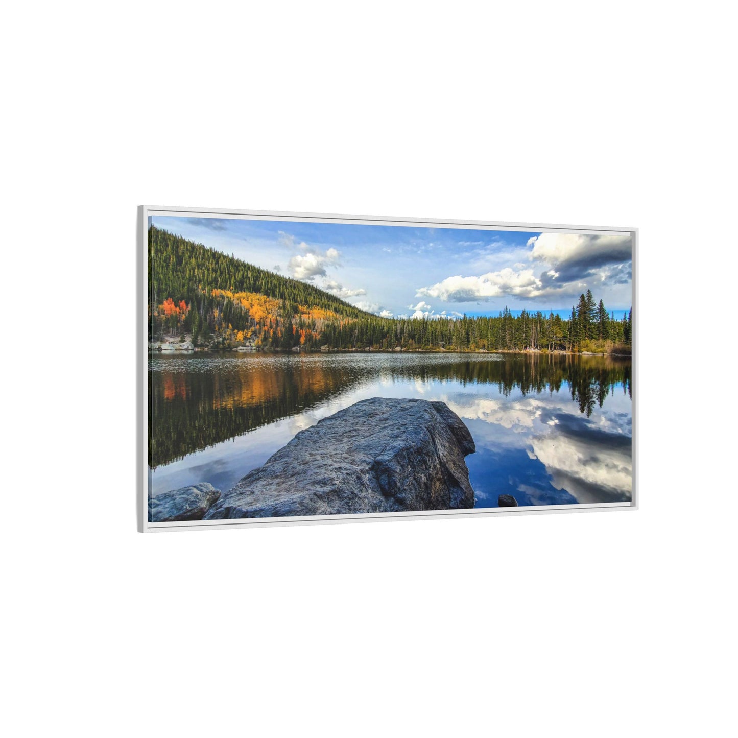 Framed Canvas Print - Serene Bear Lake View, Rocky Mountain National Park