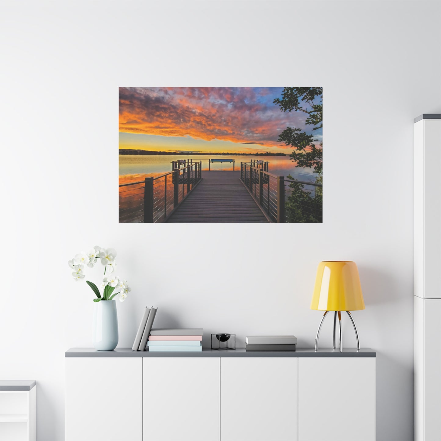 Wrapped Canvas Print - Sunset from the Dock at Fossil Creek Reservoir