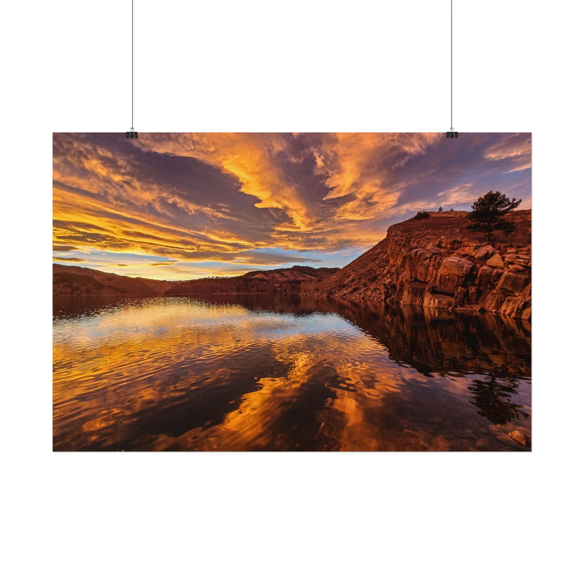 textured-watercolor-matte-poster-colorful-sunset-reflection