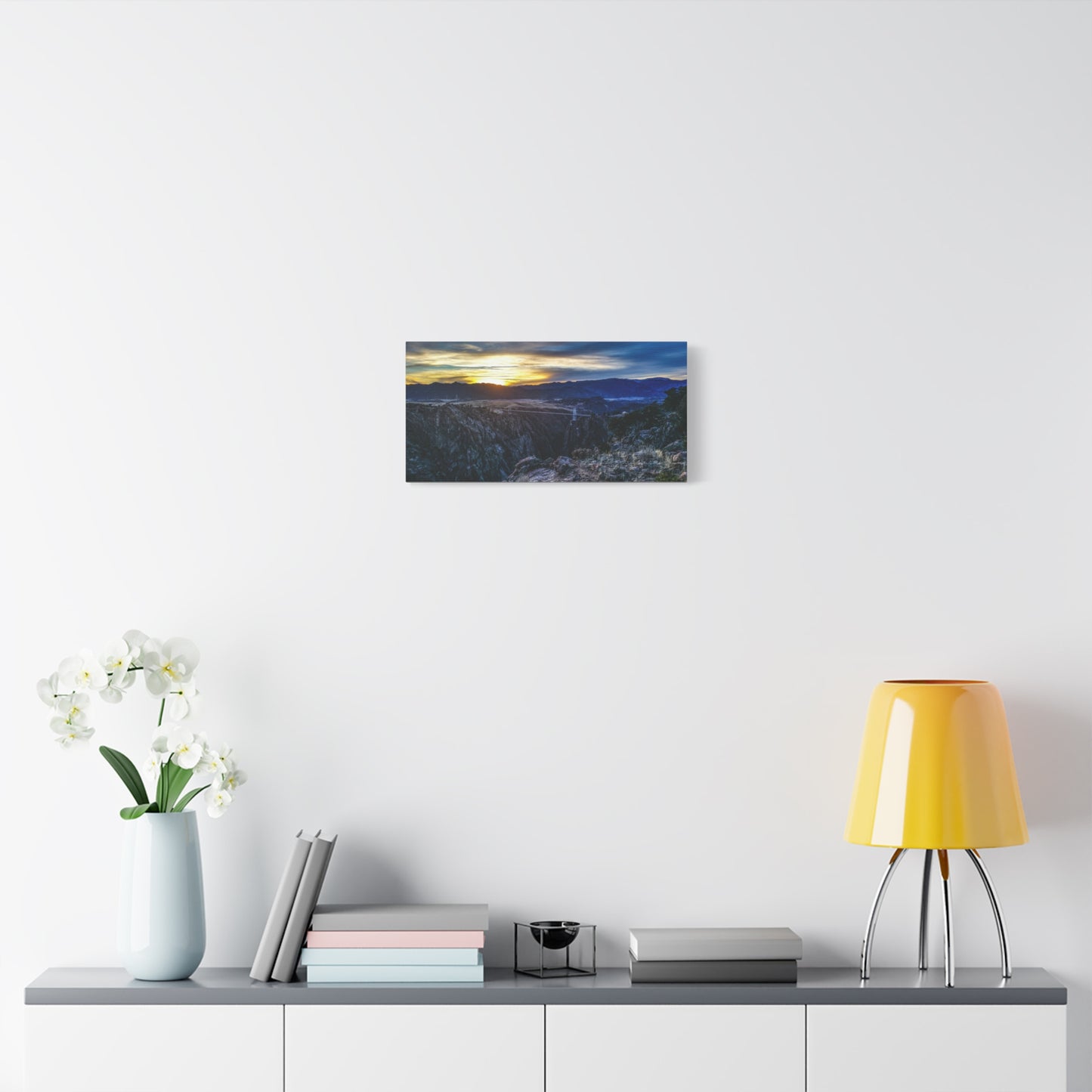 Wrapped Canvas Print - Peaceful Sunset at the Royal Gorge Bridge