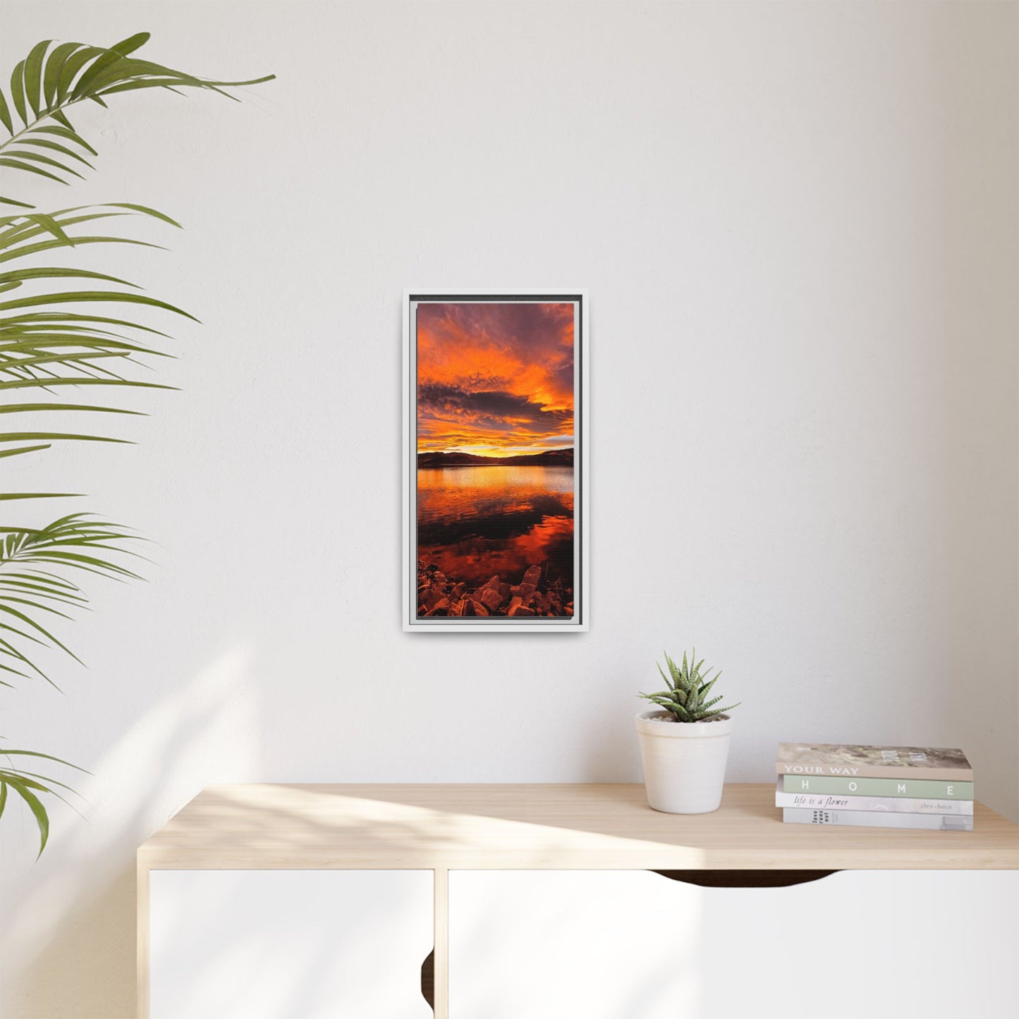 Framed Canvas Print - Sunset Reflection at Horsetooth Reservoir