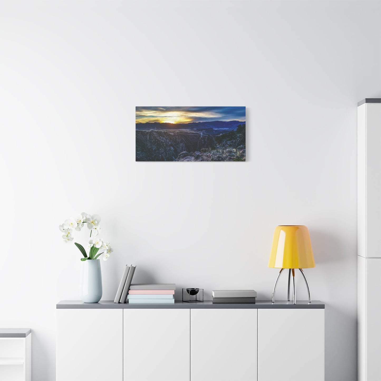 Wrapped Canvas Print - Peaceful Sunset at the Royal Gorge Bridge