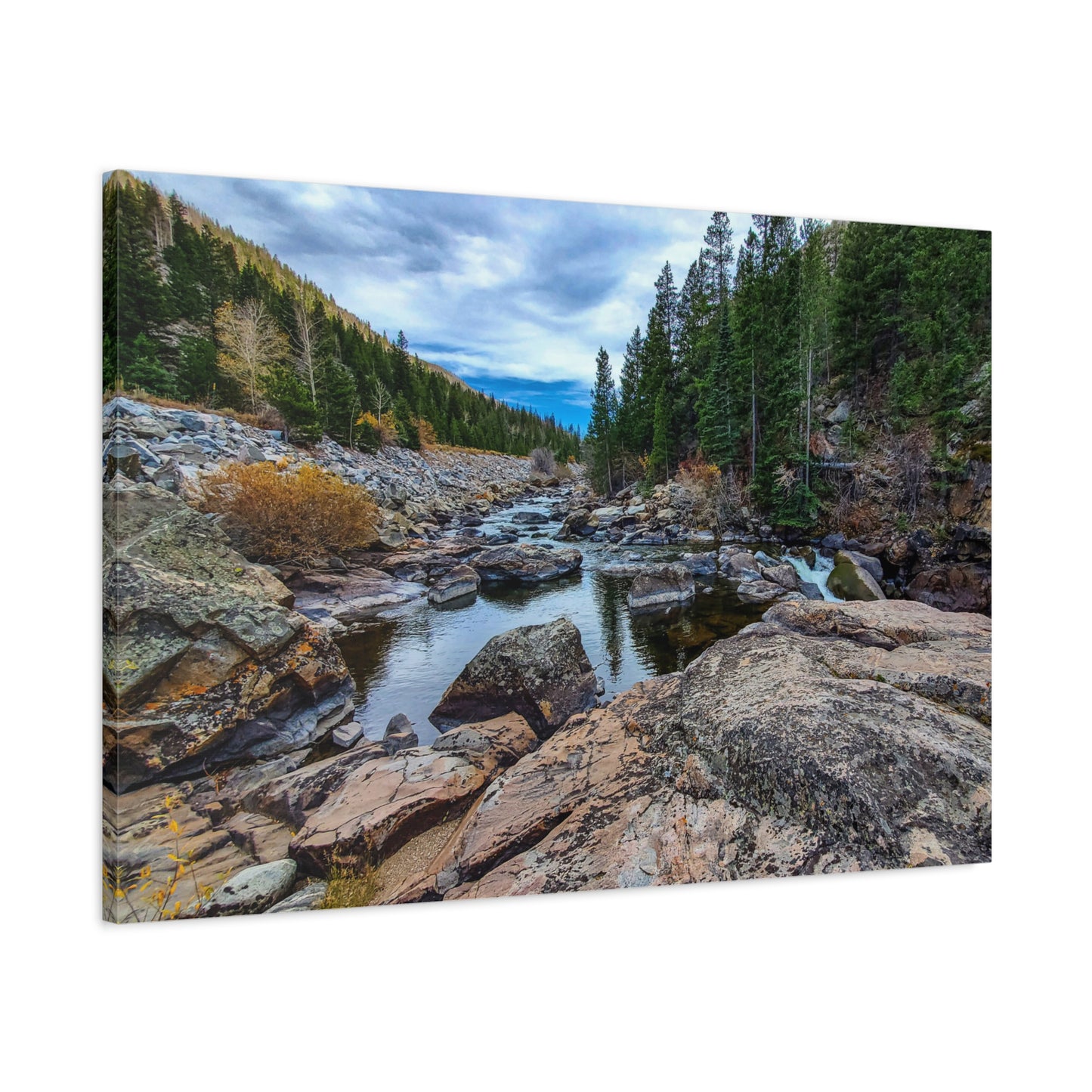 Wrapped Canvas Print - Serenity of the Poudre River in Colorado