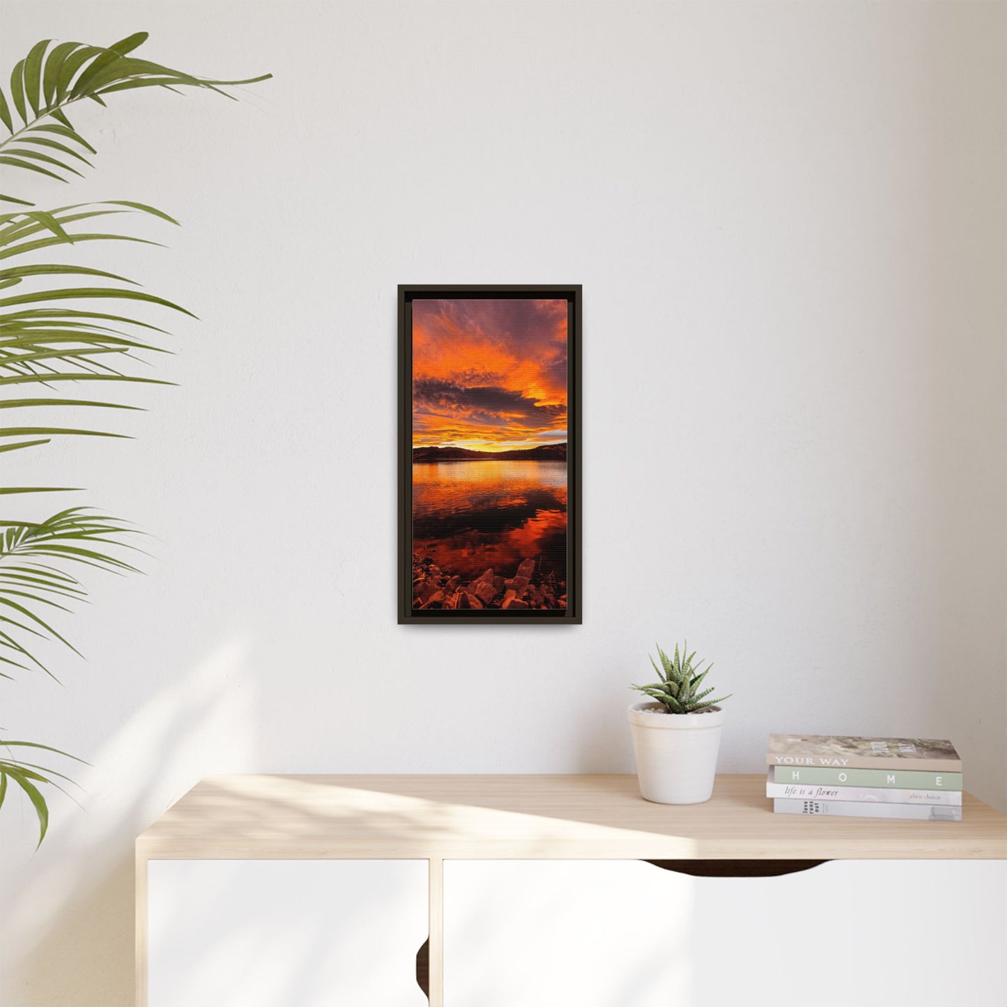 Framed Canvas Print - Sunset Reflection at Horsetooth Reservoir