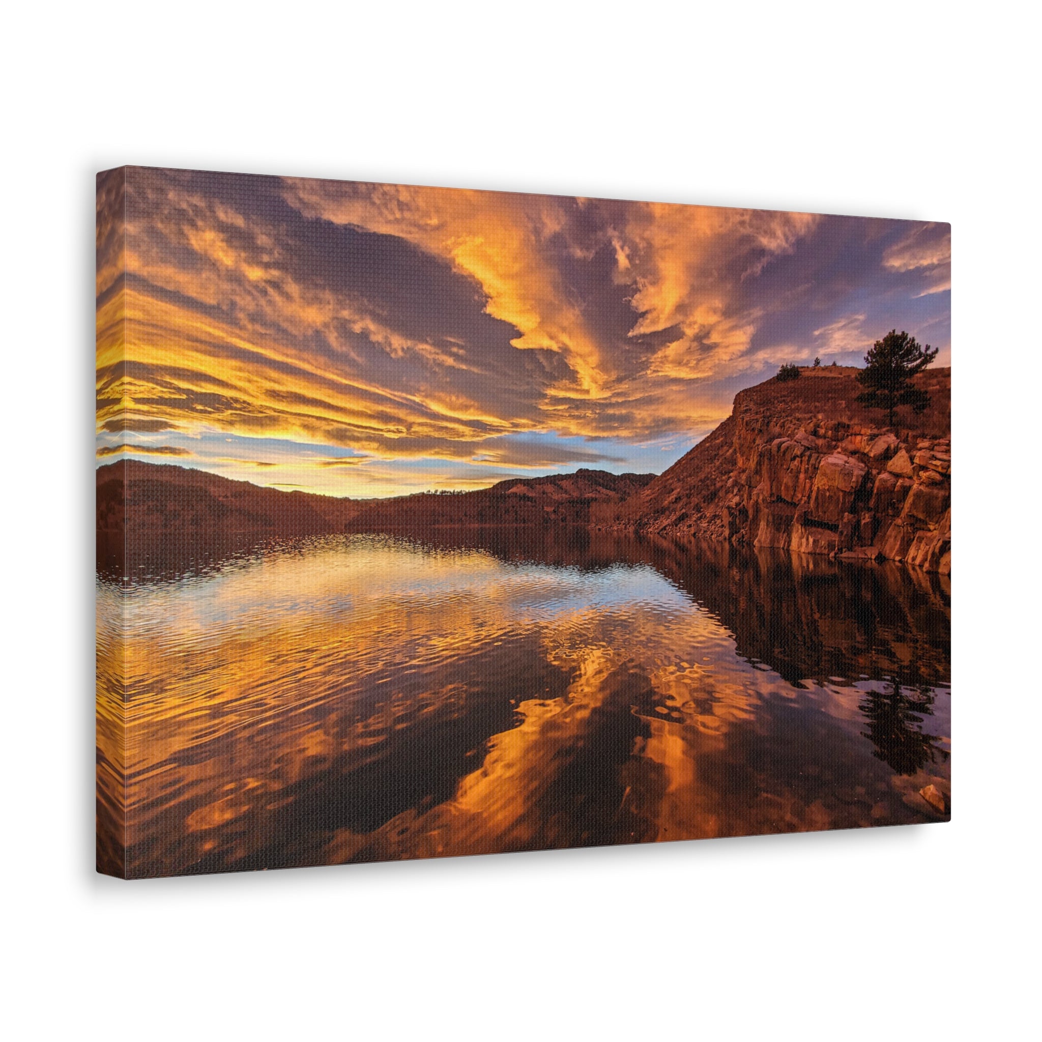 canvas-gallery-wrap-colorful-sunset-reflection