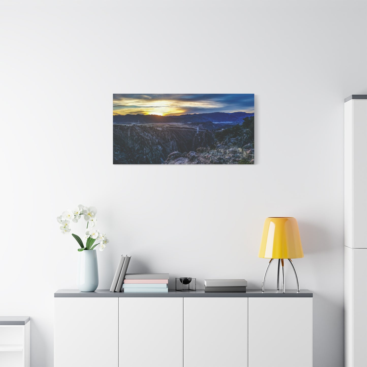 Wrapped Canvas Print - Peaceful Sunset at the Royal Gorge Bridge
