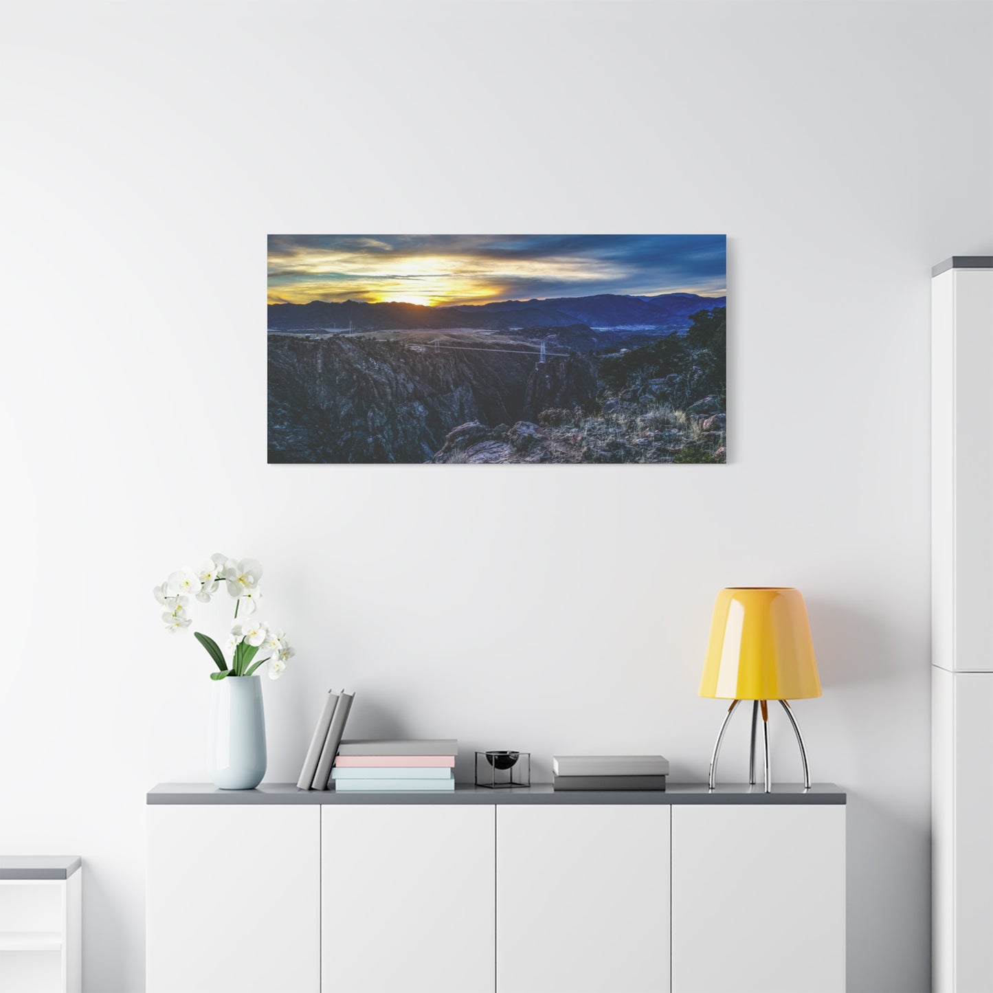 Wrapped Canvas Print - Peaceful Sunset at the Royal Gorge Bridge