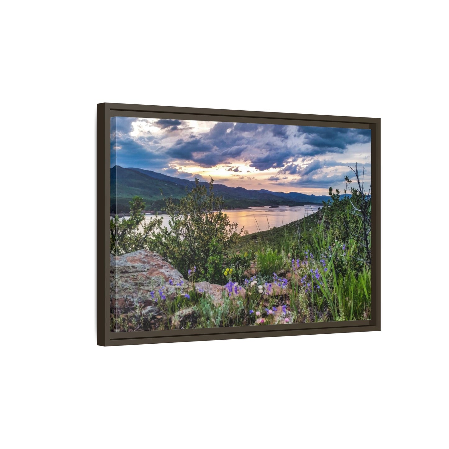 Framed Canvas Print - Spring Sunset Reflection