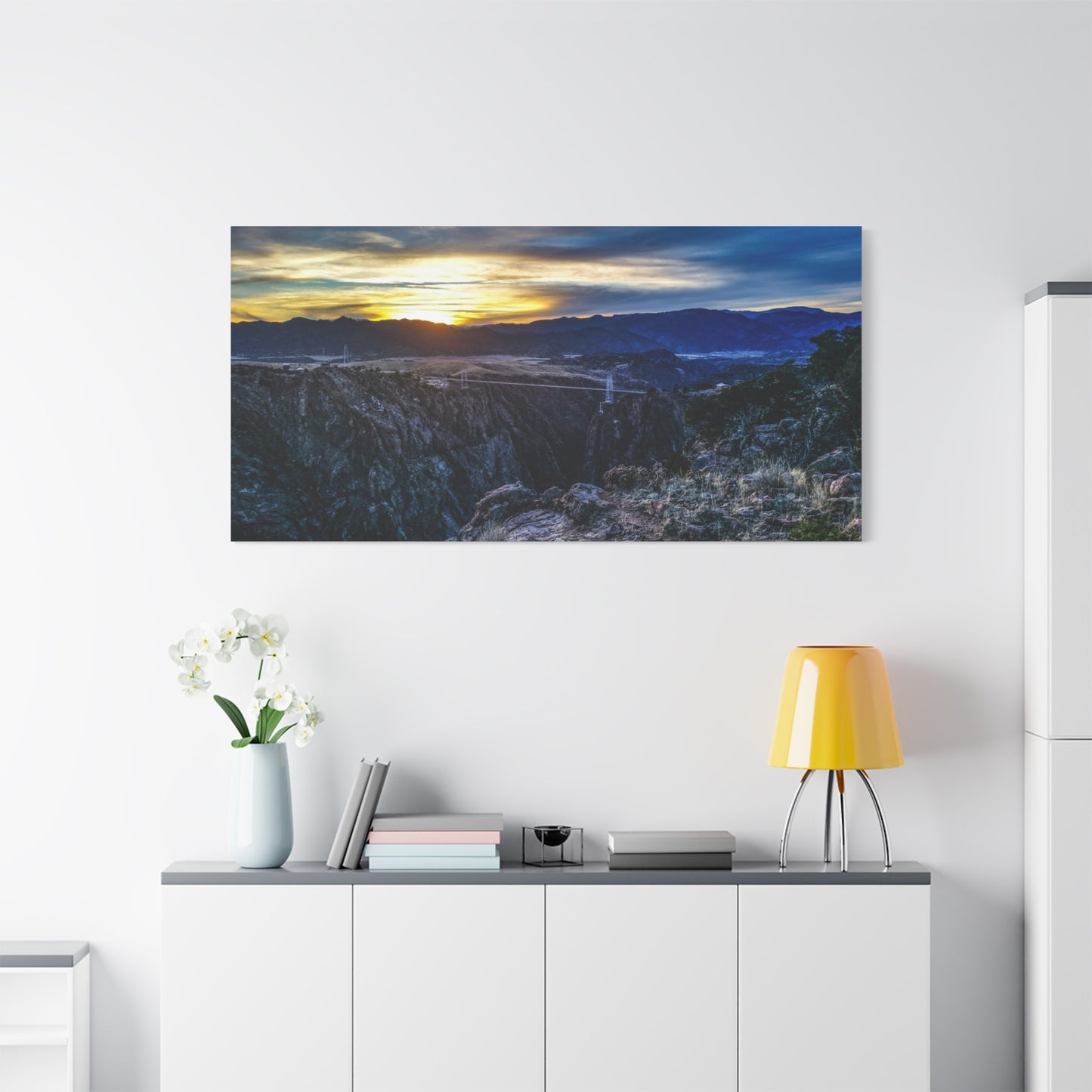 Wrapped Canvas Print - Peaceful Sunset at the Royal Gorge Bridge