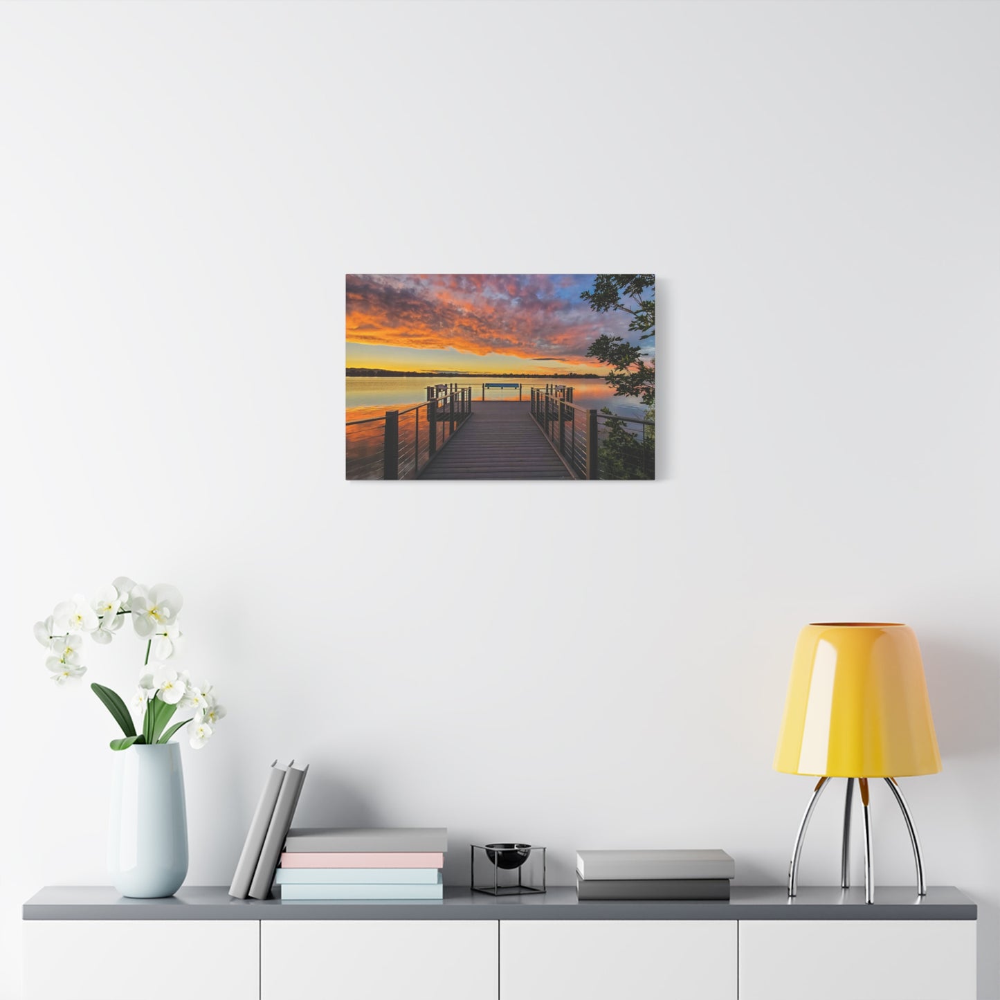 Wrapped Canvas Print - Sunset from the Dock at Fossil Creek Reservoir