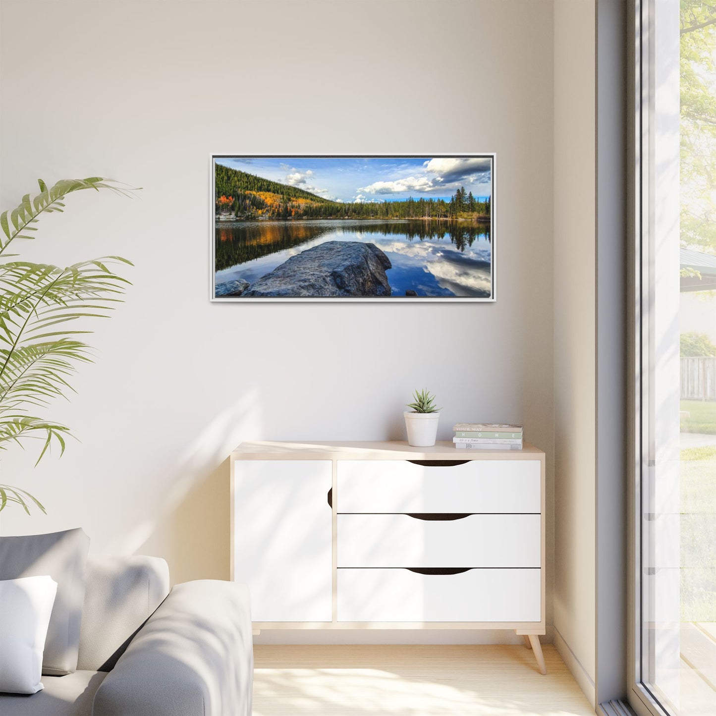 Framed Canvas Print - Serene Bear Lake View, Rocky Mountain National Park