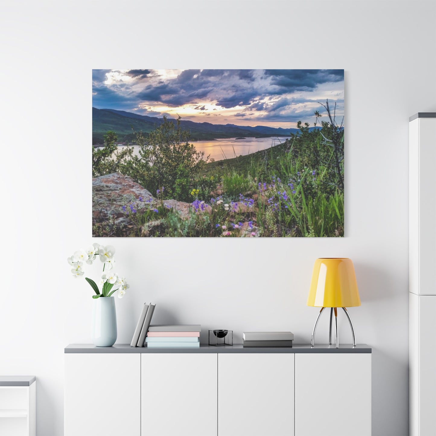 Wrapped Canvas Print - Spring Sunset Reflection