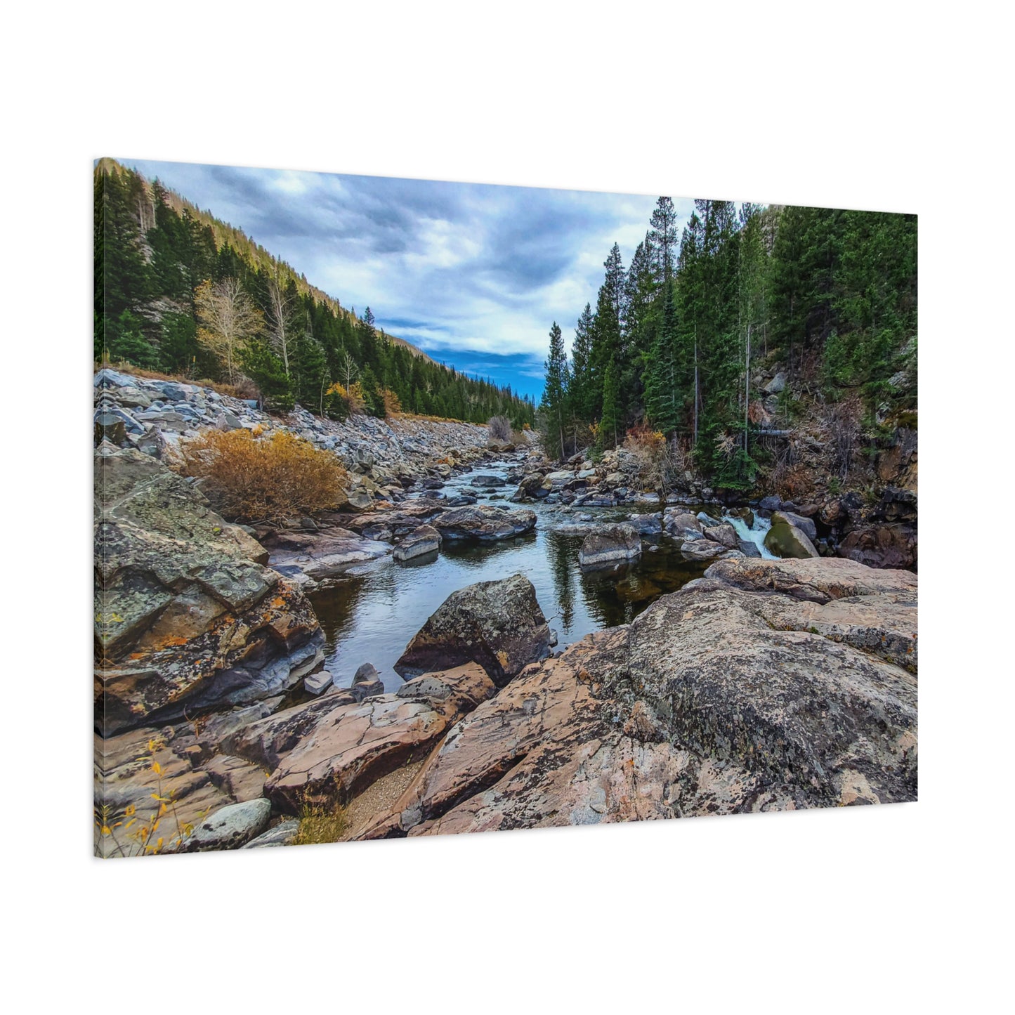 Wrapped Canvas Print - Serenity of the Poudre River in Colorado