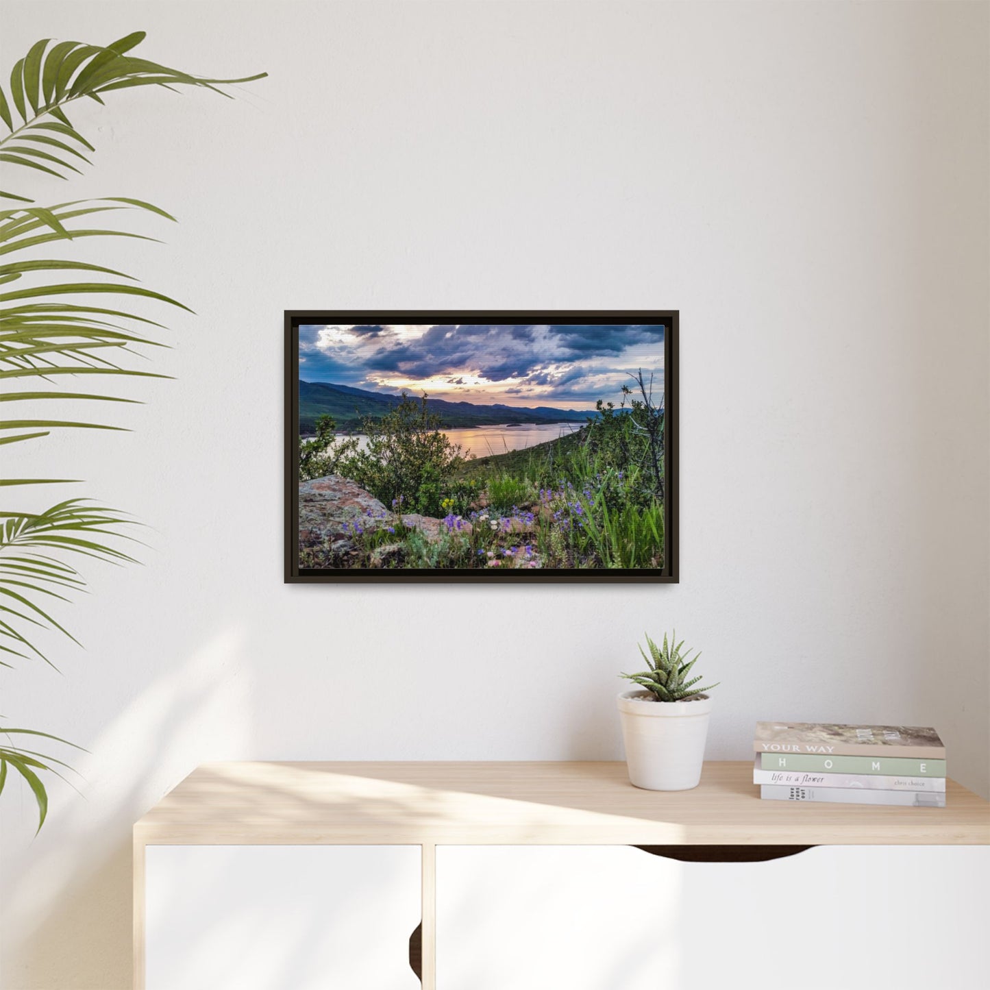 Framed Canvas Print - Spring Sunset Reflection