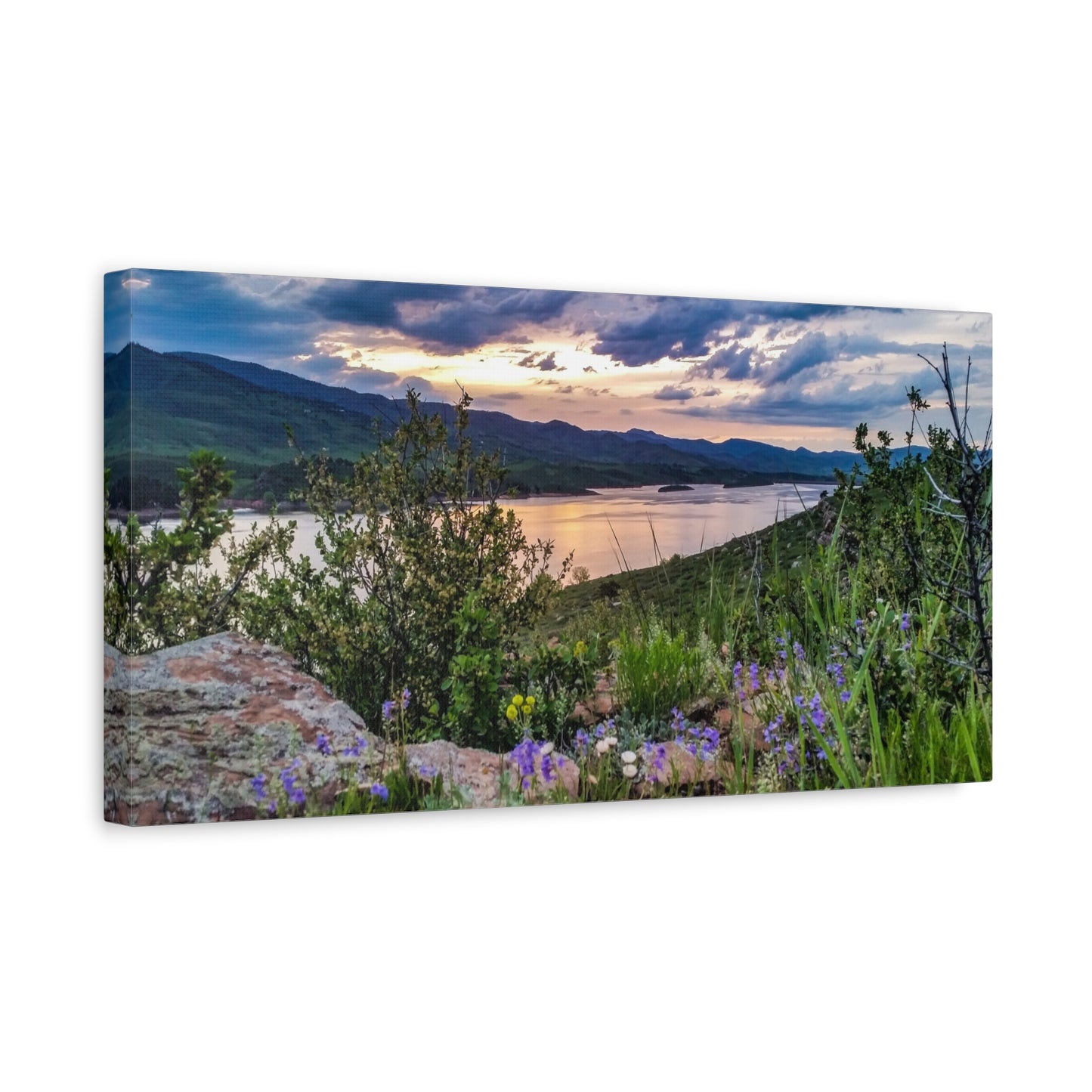 Wrapped Canvas Print - Spring Sunset Reflection