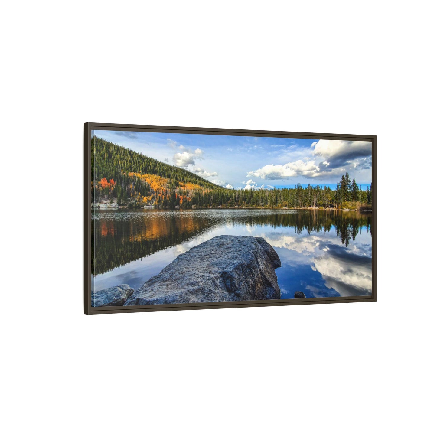 Framed Canvas Print - Serene Bear Lake View, Rocky Mountain National Park