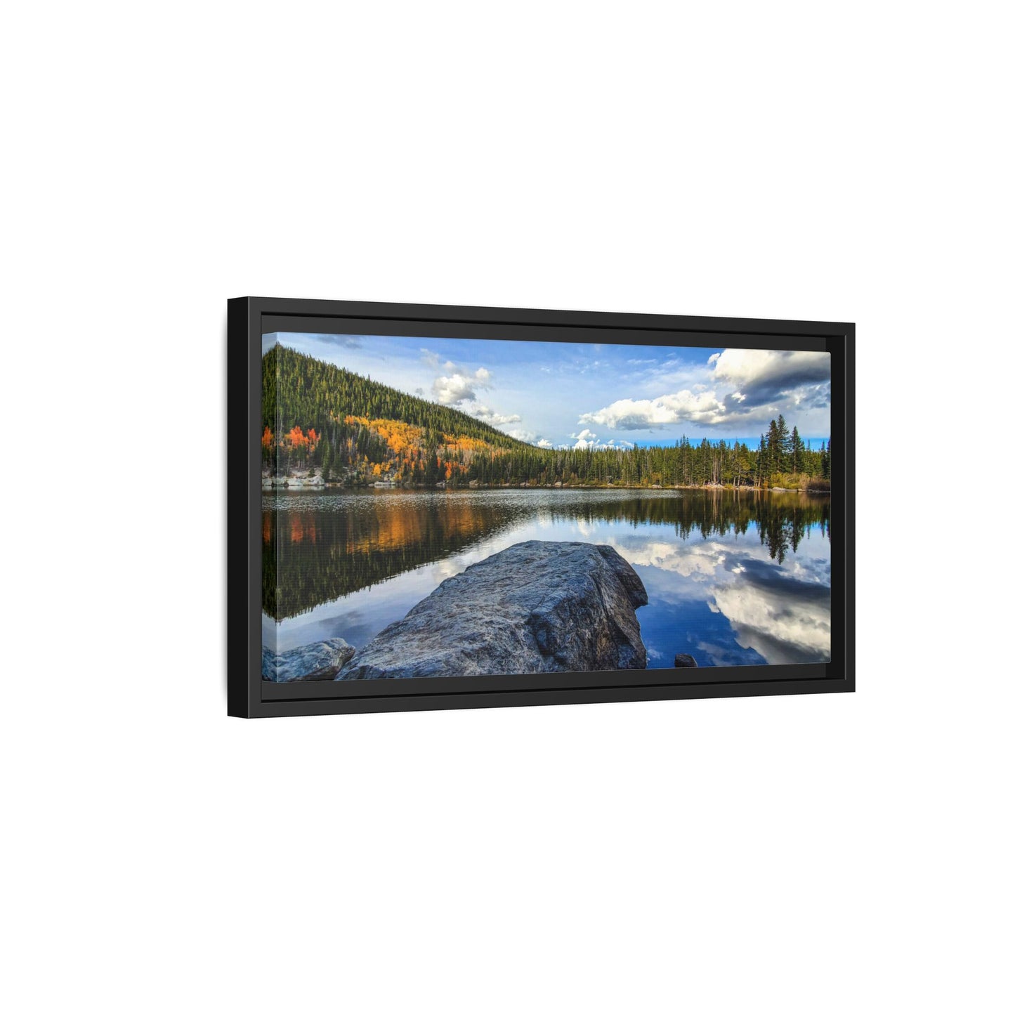 Framed Canvas Print - Serene Bear Lake View, Rocky Mountain National Park