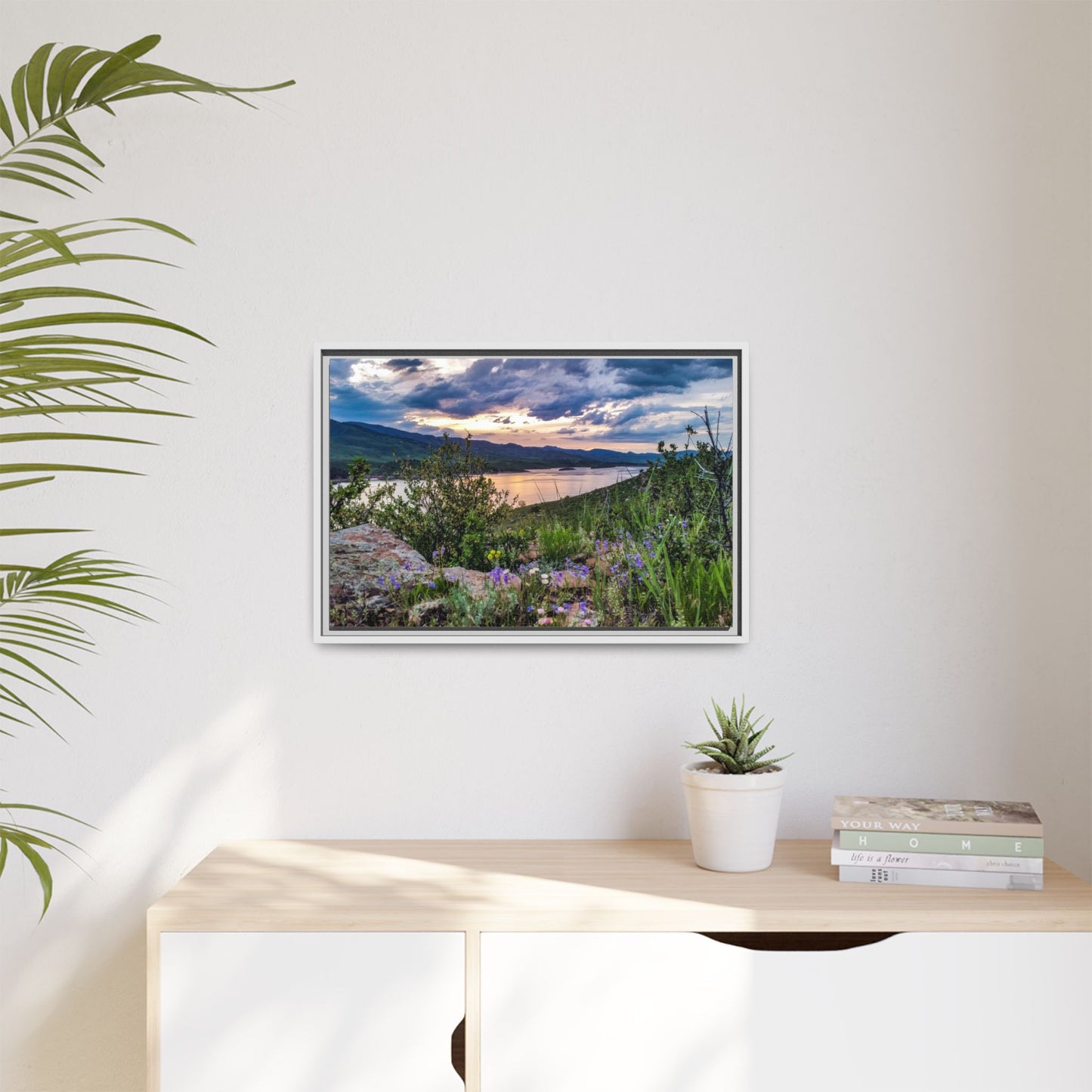 Framed Canvas Print - Spring Sunset Reflection