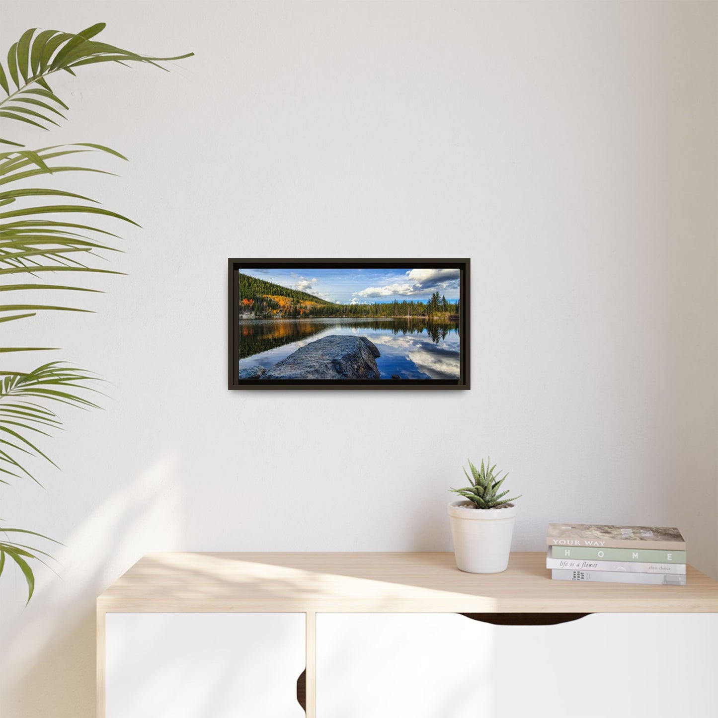 Framed Canvas Print - Serene Bear Lake View, Rocky Mountain National Park