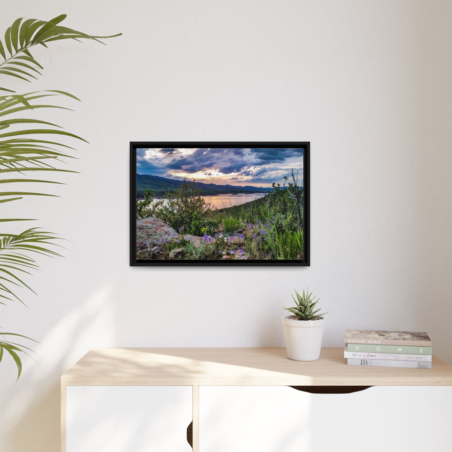 Framed Canvas Print - Spring Sunset Reflection