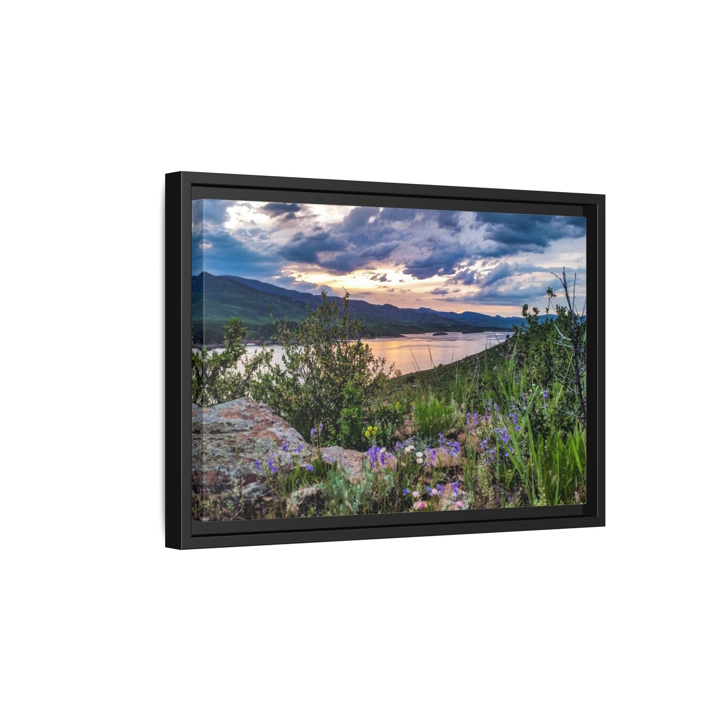 Framed Canvas Print - Spring Sunset Reflection